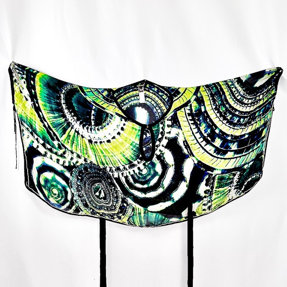 Roberto Cavalli Abstract Print Silk Kaftan | Size IT 44 (M/L) | Vibrant Colors - Picture 5 of 16